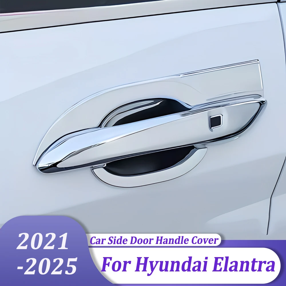 

Хромированная боковая дверная ручка, накладка, авто наклейка, аксессуары для стайлинга для Hyundai Elantra 2021 2022 2023 2024 2025