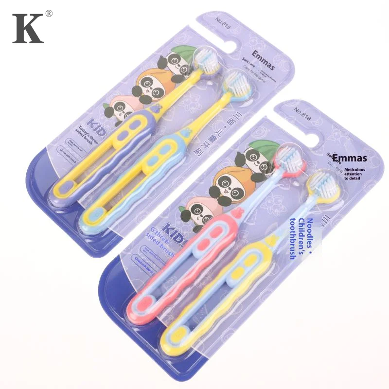 

2 Pcs Children'S Toothbrush Three-Sided Soft Bristle Teeth Whitening Brushes For Children Aged 3-12 Years Dental Oral Care