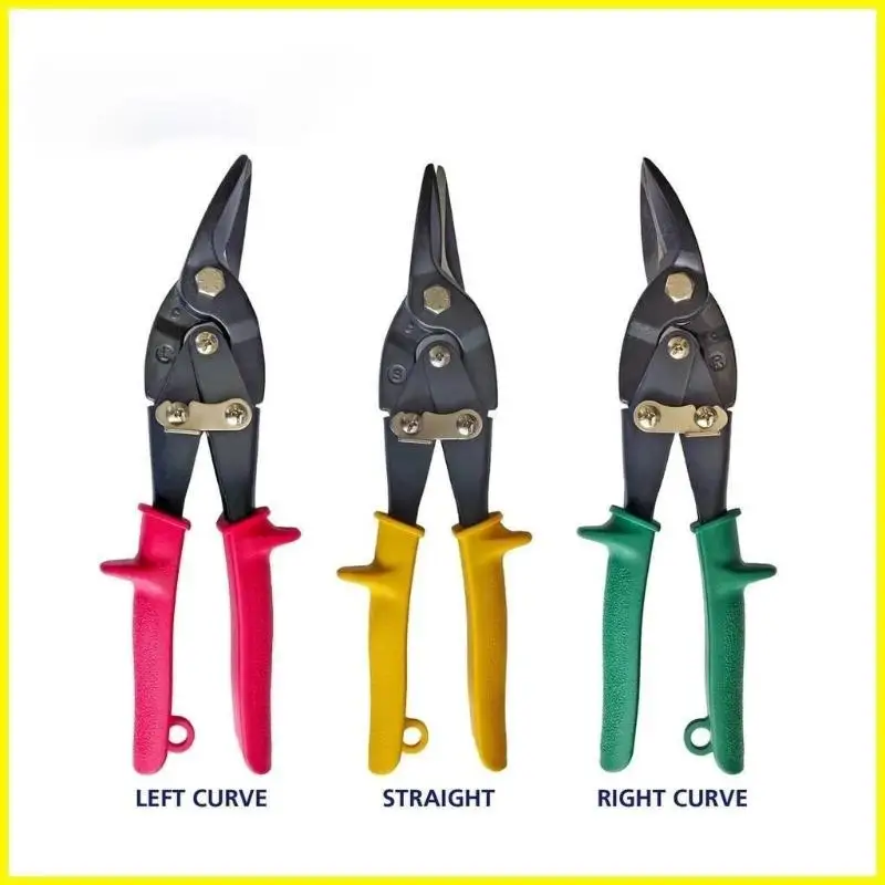 10inch Aviation Snip Straight/Left/Right 250mmn Steel Metal Cutter Multifunction Cutting Shears Single-Color Iron Sheet Scissor