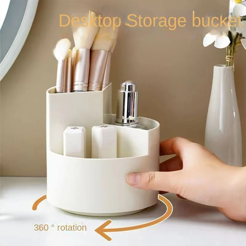 360° Rotating Makeup Brush Holder Cosmet Storag Box Makeup Organiser Lipsticks Make Up Container Vanity Organizer Box