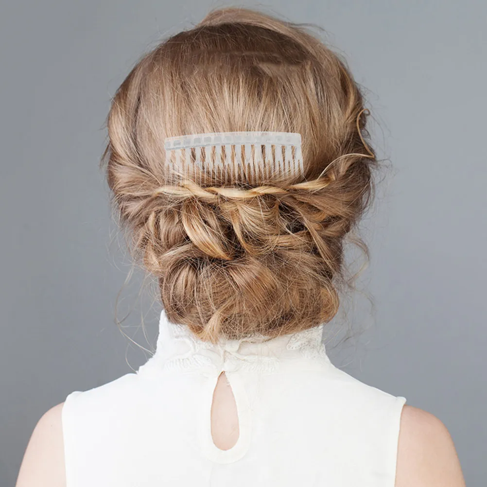 

50Pcs Hair Side Combs Women Transparent Plastic Hair Comb Clips Lightweight Easy-Grip Teeth Design for Wedding Party Prom