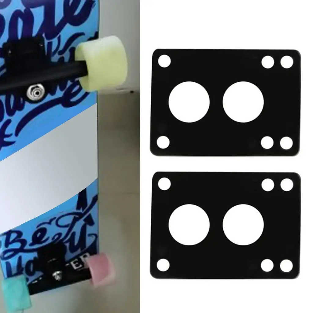 Skate Riser Pads Pair, Longboard Shock Pads, preto, 6mm A, 2 peças