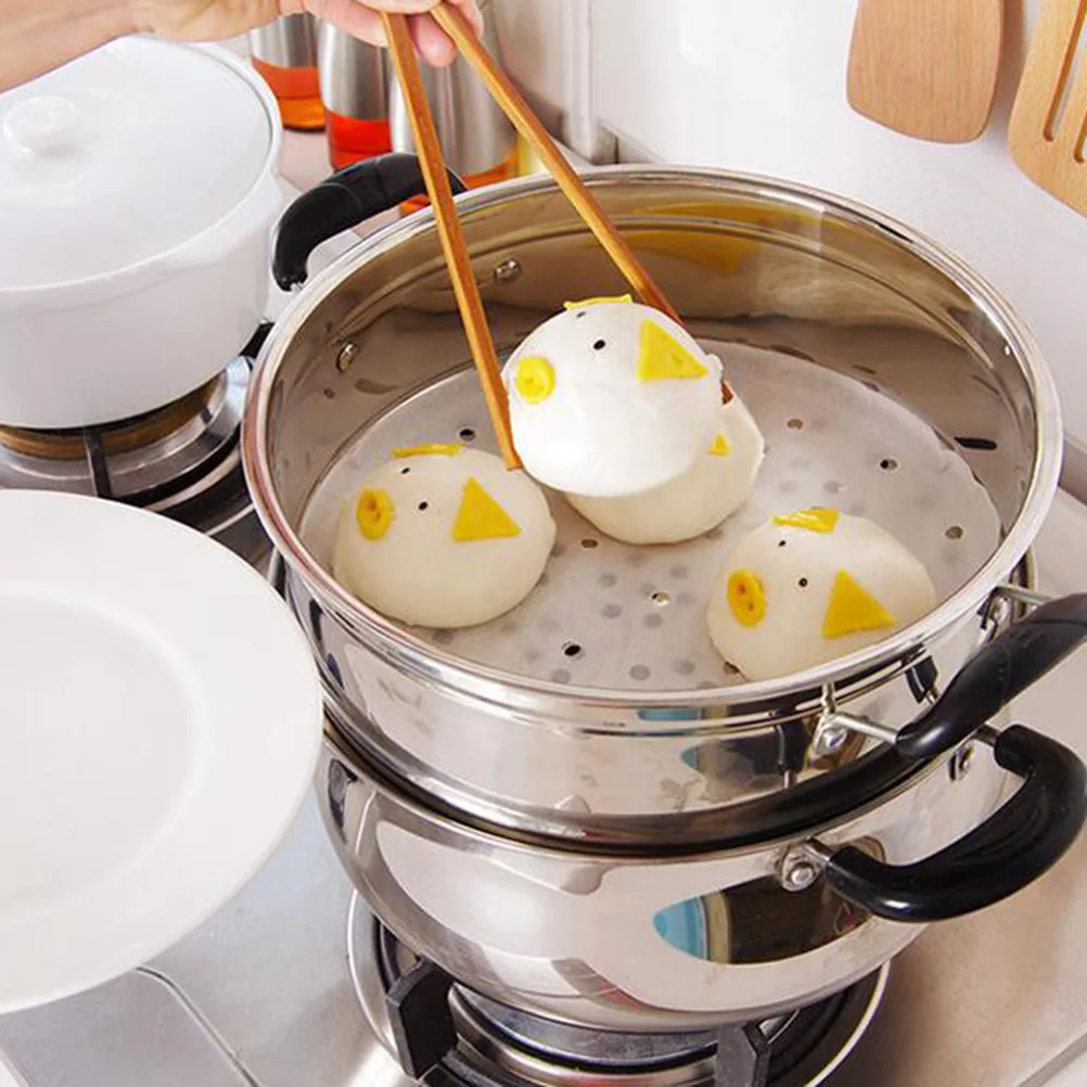 

50pcs 10 Inch Steamer Paper Round Non-Stick Liners For Steamed Buns Cakes Dumplings Air Fryer Baking Mat Moisture Proof Oil