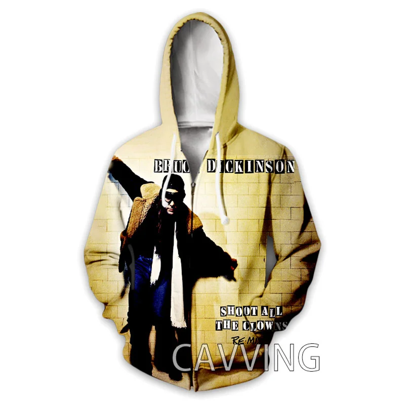 CAVVING 3D Printed  Bruce Dickinson Band  Zipper Hoodies Zip Hooded Sweatshirt Harajuku Hoodie Sweatshirt for Men/women