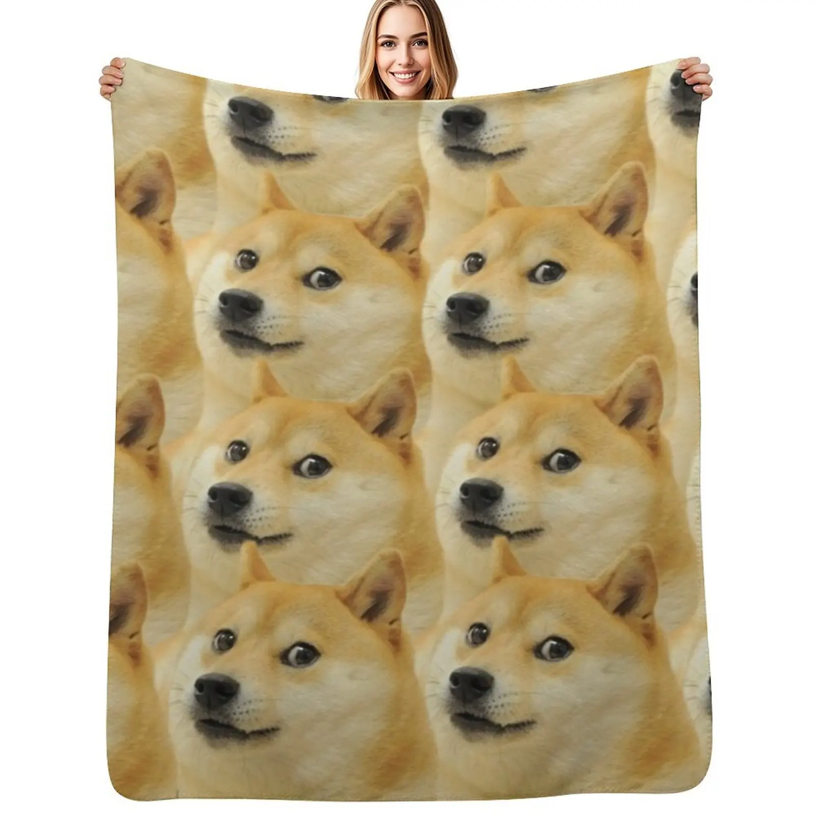 

Doge collage Throw Blanket Easy Care Comfortable Blanket for Couch