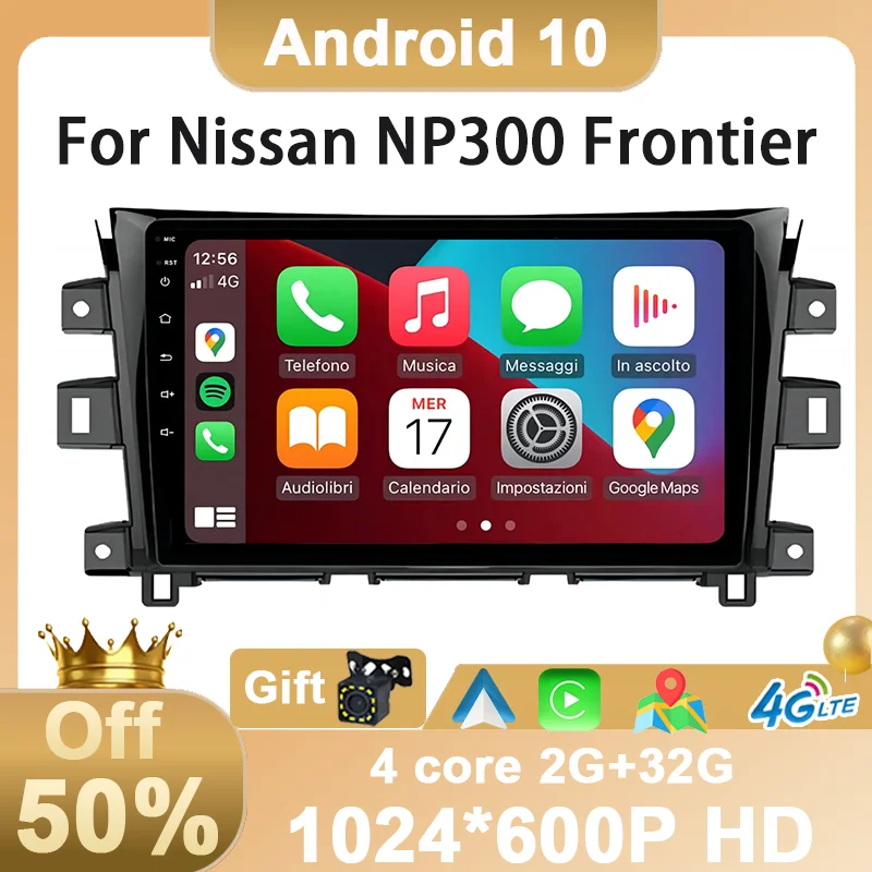 Factory price Android 10 Car DVD Player For Nissan Navara Frontier NP300 2016 - 2022 Radio Multimedia Video Navigation GPS Auto