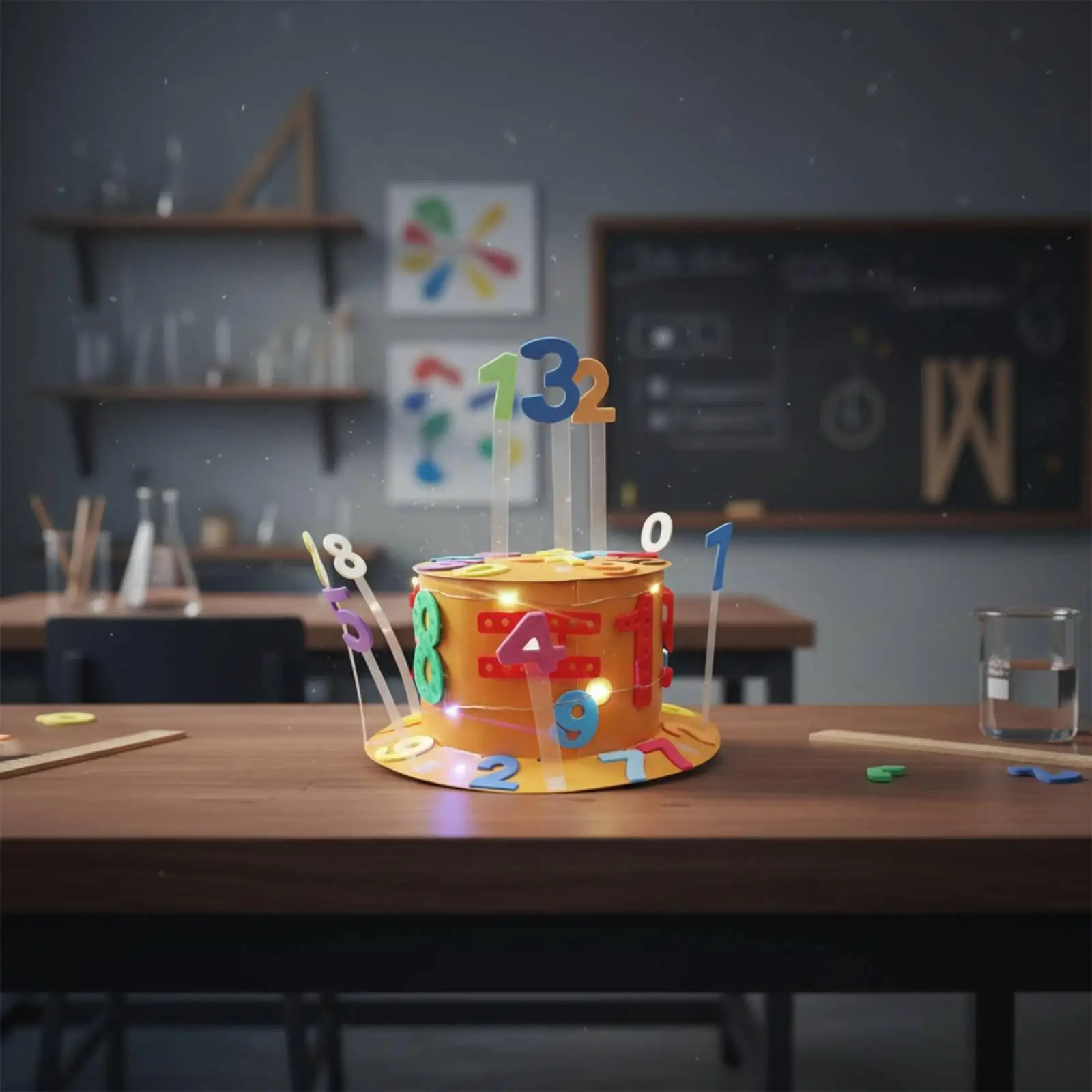Experimental Science Experiment Hat Learn Numbers and Letters Electric Rotating