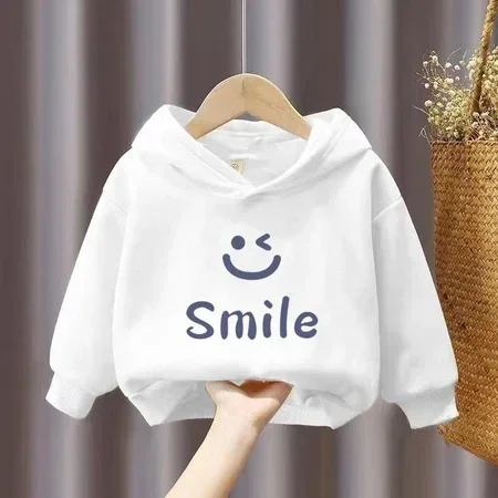 Kids Hoodies Black Letter Graphic Printed Sweatshirt Boys Girls 