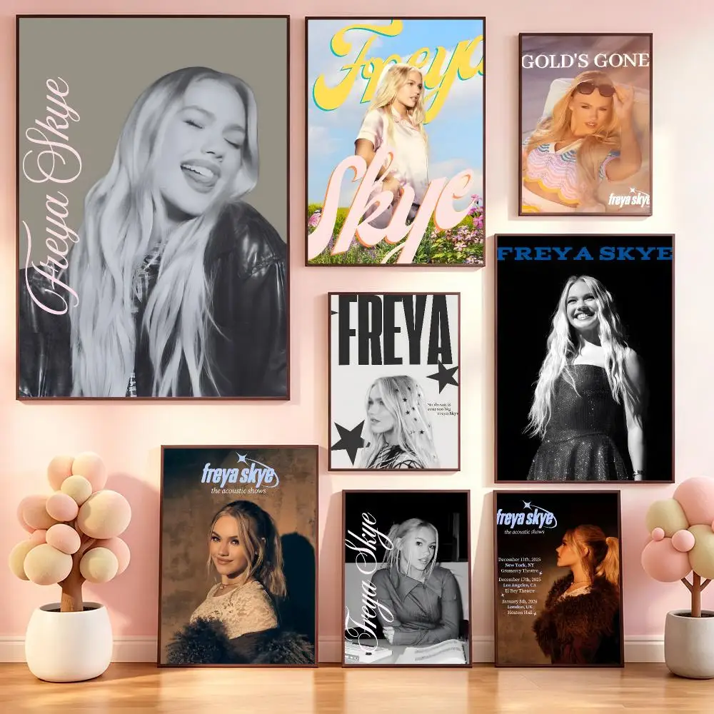 Singer Freya SkyeS Poster Poster Kawaii Self Adhesive HD Wall Print Cute Home Bedroom Room Aesthetic Decor Gift
