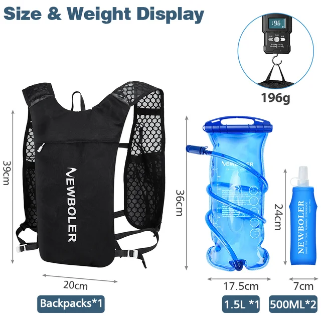 NEWBOLER Breathable Hydration Vest Trail Running Backpacks Lightweight Cycling Run Jogging Marathon Backpack Riding Climbing Bag 2