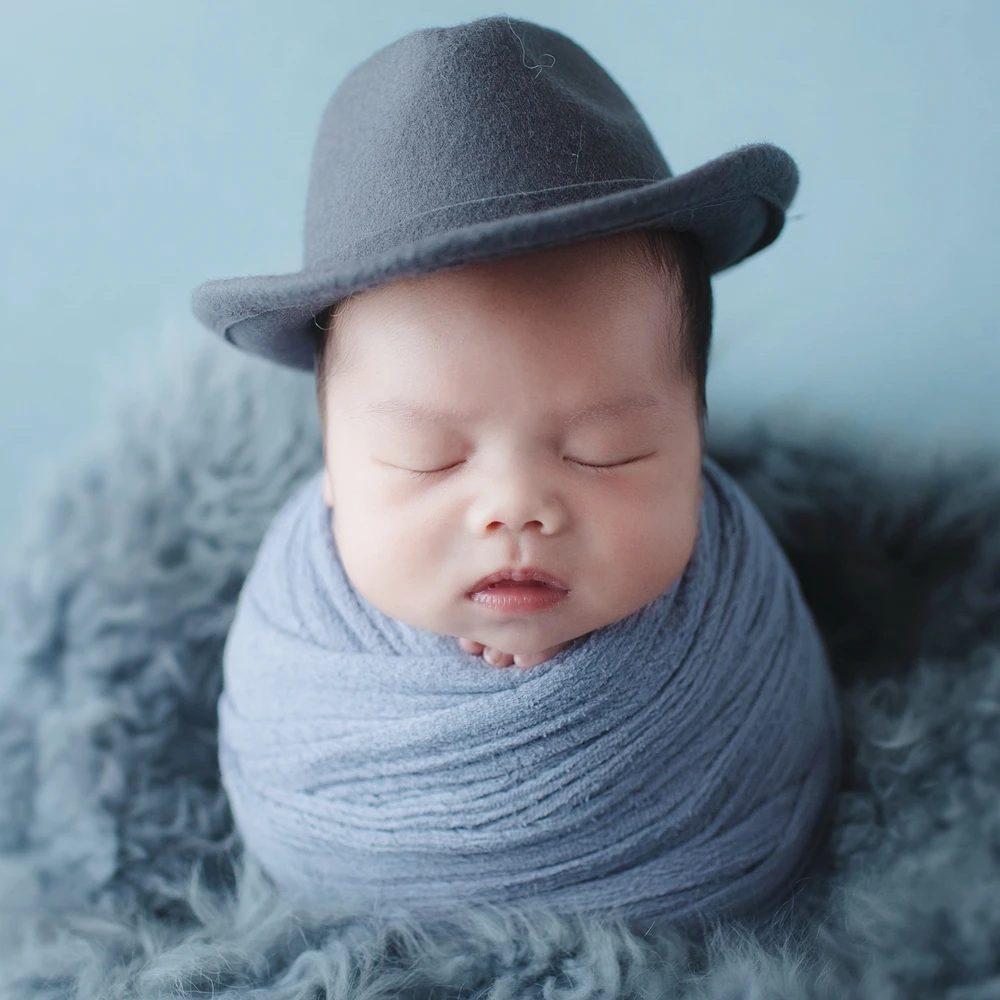 Pasgeboren Kaasdoek Wrap Baby Fotografie Rekwisieten Poseren Stof Katoenen Stretch Deken Hand Geverfd Pasgeboren Laag Wrap