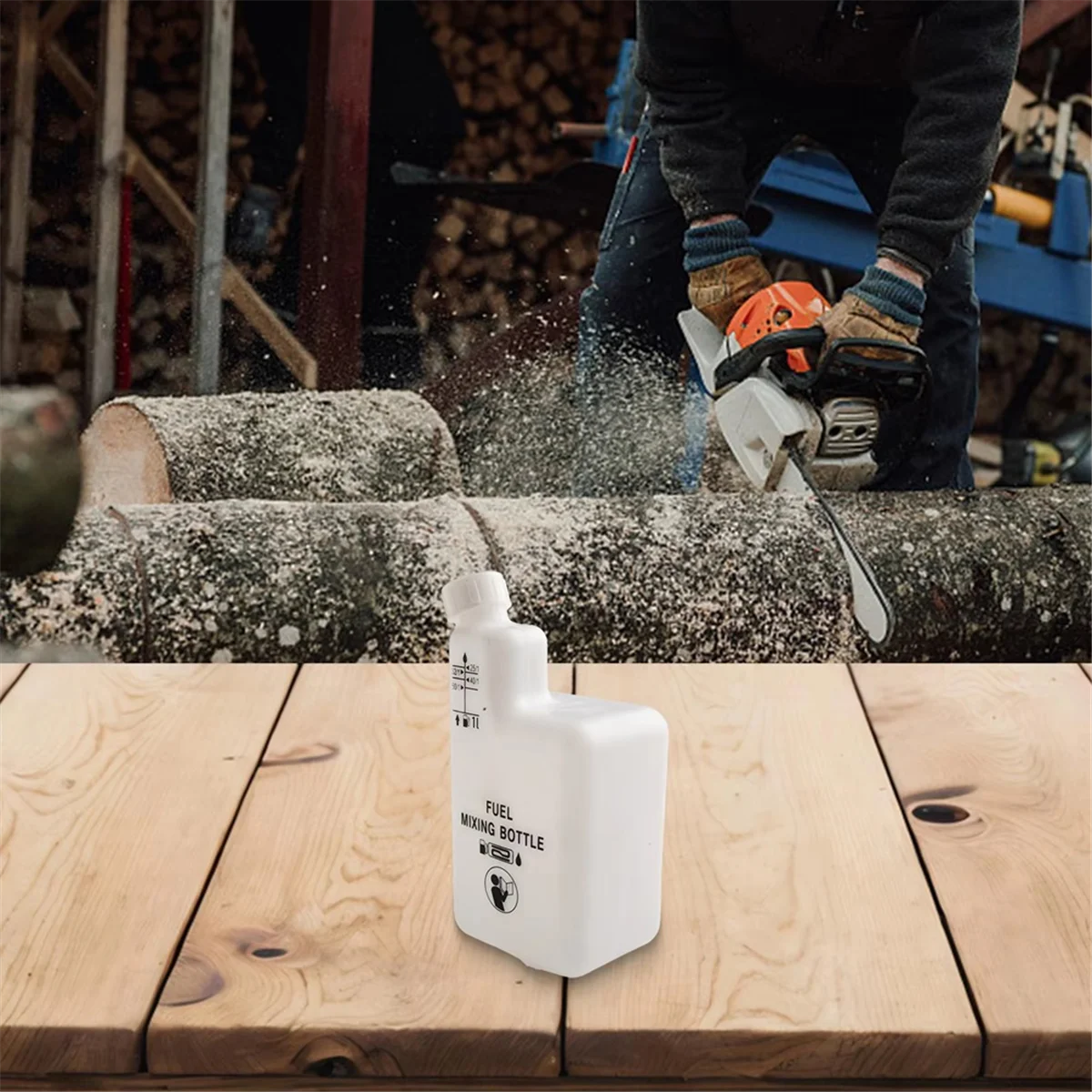 BOFOF Fuel Oil Mixing Bottle for 2 Stroke Engines, 1L, 4 Ratios 32:1/50:1/40:1/25:1, Reusable
