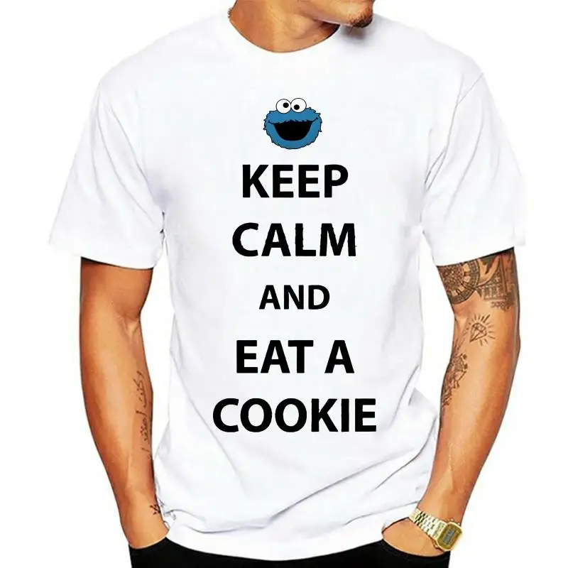 Men T Shirt elmo shirt eat white cookie tshirts Women T-Shirt