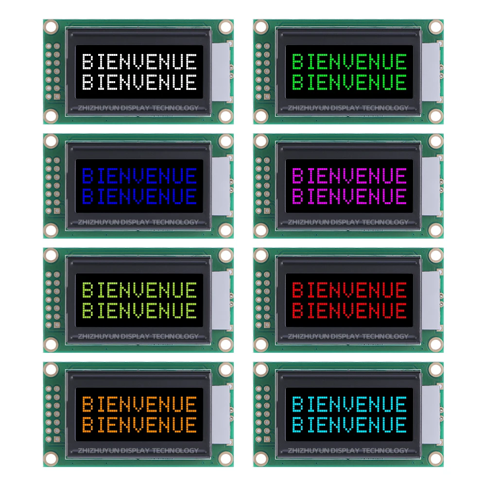 Módulo LCD de caracteres europeos, pantalla de visualización BTN, película negra, Letras amarillas, 87x60MM, 0802B-2, 3,3 V