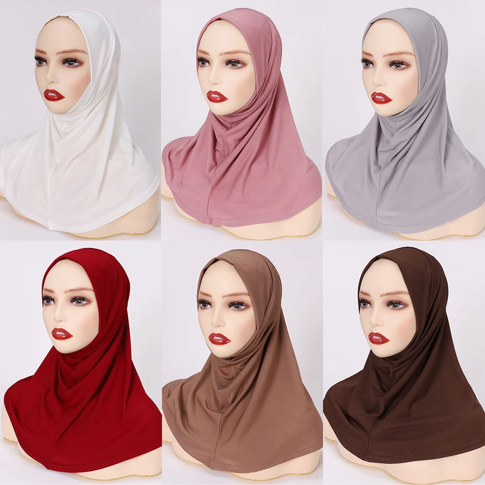 Soft Modal Muslim Underscarf Women Veil Hijab Head Scarves for Women Abayas Muslim HIjab scarf  Instant Head Wrap Women turbans