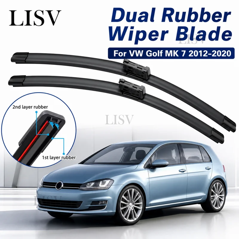 Front & Rear Wiper Blades Set For VW Golf MK 7 2012-2020, 2019, 2018, 2017, 2016 Windshield Windscreen 26" 18"