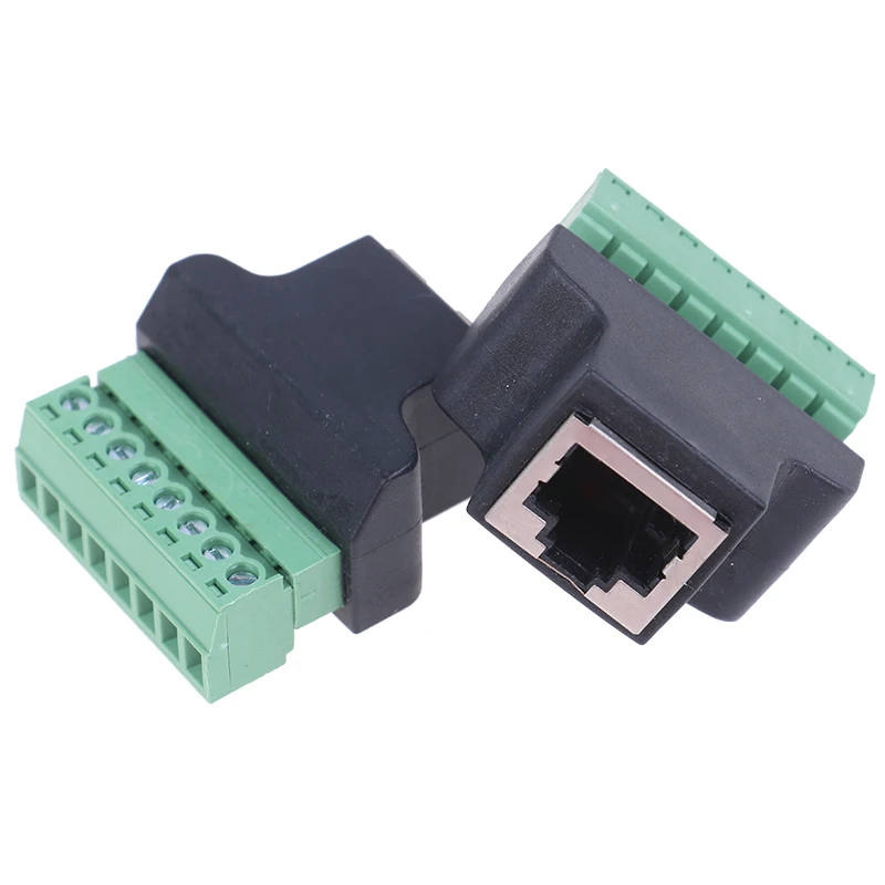 1 Piece 38*32*18mm RJ45 To Screw Terminal Adaptor RJ45 Female To 8 Pin Connector For CCTV DVR
