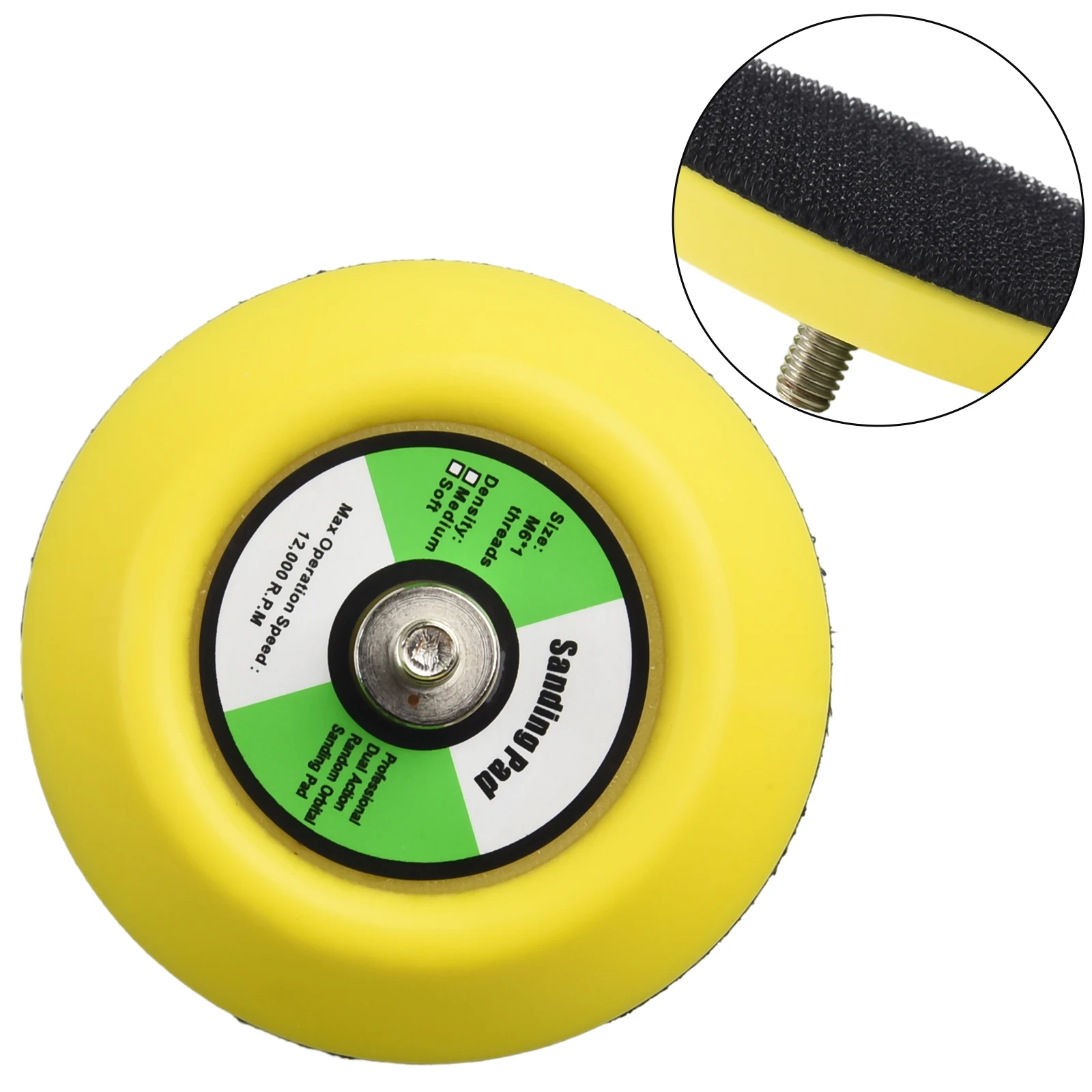 3 Inch Sanding Backing Pad Set (5 pcs) with M6 Male Thread Perfect Accessory for Air Sanders in Metal Finishing