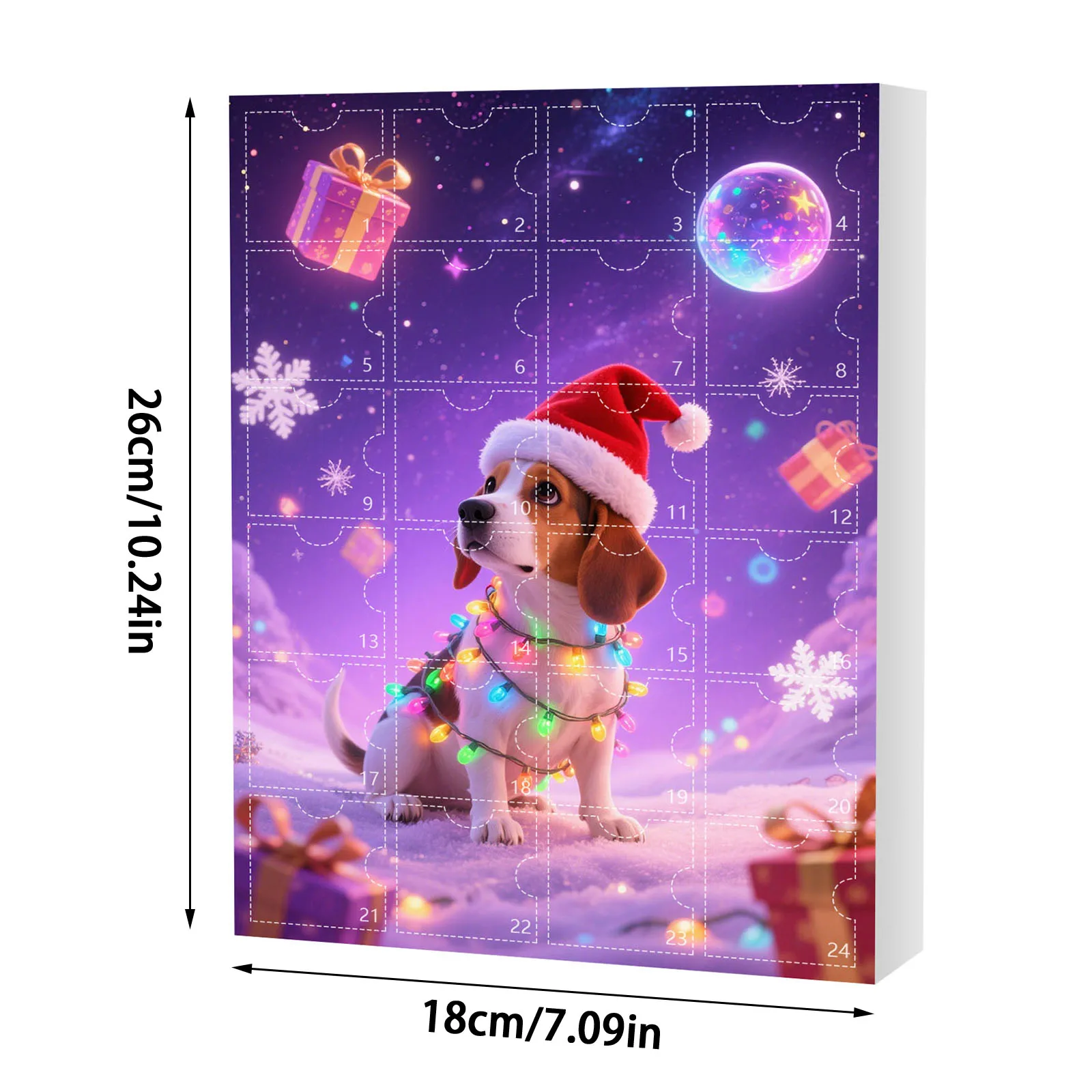 Albero di Natale Ciondolo in acrilico Calendario dell'Avvento per cani Calendario per il conto alla rovescia di Natale 2D Piatto in acrilico Decorazioni per la casa Giocattoli per timer da bagno