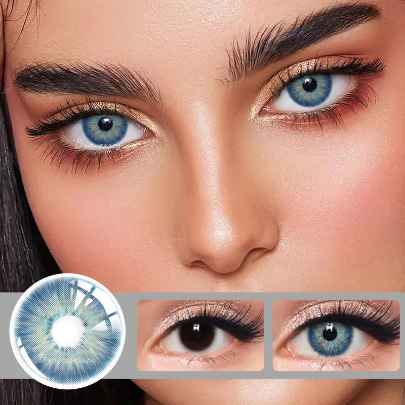 Bio-essence 1 Paar Halloween-Kontaktlinsen, Cosplay-Kontaktlinsen für die Augen, blaue Kontaktlinsen, graue Kontaktlinsen mit farbiger Linse – Detail 12