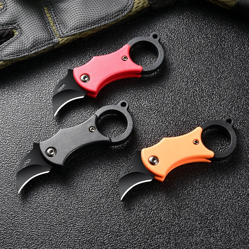 Outdoor Folding Knife EDC Key Knife Fox Knife Claw Knife Box Cutter Necklace Knife Camping Portable Self-defense Pocket Knife