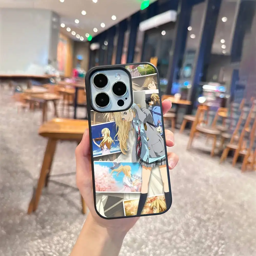 Capa de telefone em quadrinhos Y-Your L-lie IN APRIL para iPhone 17,16,15,14,13,Pro,Max,Plus, magnética para carregamento sem fio Magsafe