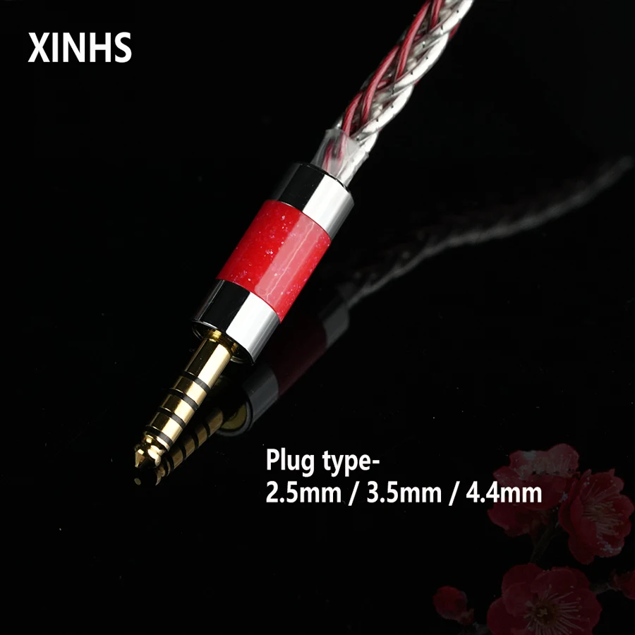 XINHS M02 8-adriges Crimson Bloom in Snow-7N OCC Silber-Palladium Hochwertiges Übertragungskabel für Kopfhörer HIFI Upgrade-Kabel – Detail 5