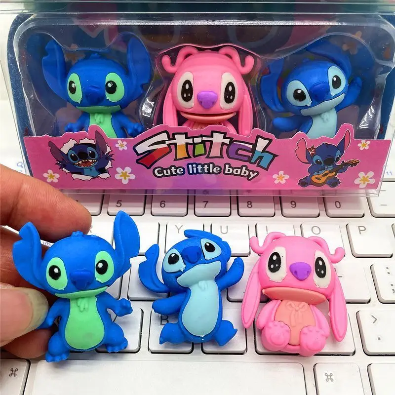 Cute Stitch 3D Eraser Creative Cartoon Design Student Detachable Prize Fun Learning Stationery Back-to-School Supplies