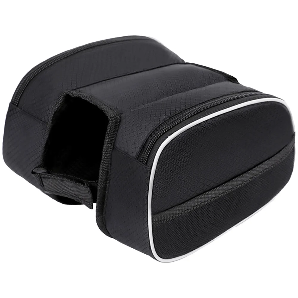 Bike Frame Bag Dual Zipper Design High Capacity Storage Cycling Accessories Durable Portable Bike Tool Pouch for Outdoor Travel