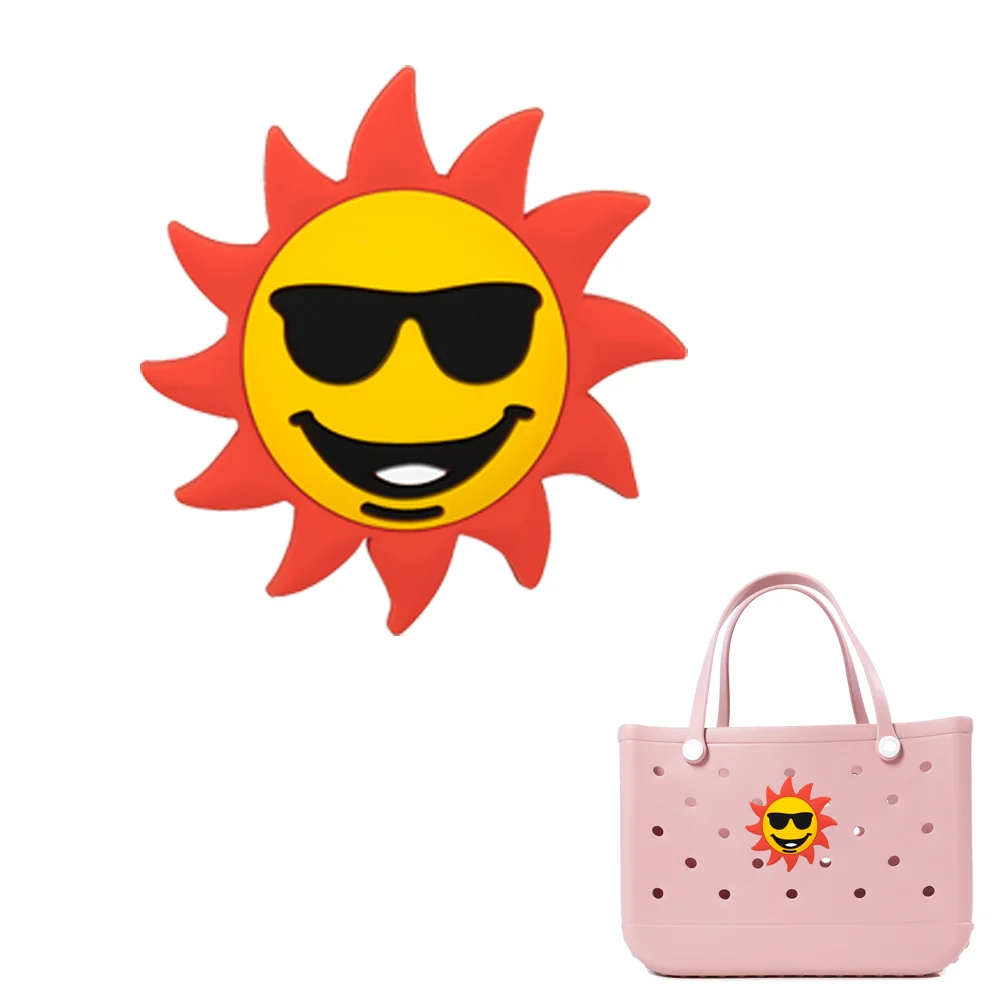 1/5pcs Sommer Stil Frauen Strand tasche Charme, Kokosnuss Blume Regenbogen Einkaufstasche Dekoration, Mädchen Handtasche Zubehör Charms Geschenk