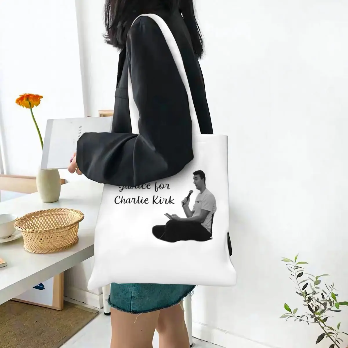 حقائب حمل للجنسين من أجل تشارلي كيرك، حقيبة بقالة ذات سعة كبيرة لحقائب اليد للأطفال