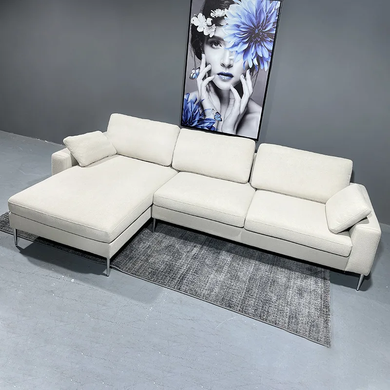 Teddy velvet technology fabric sofa small apartment living room simple modern furniture sofa combination L-shaped sofa