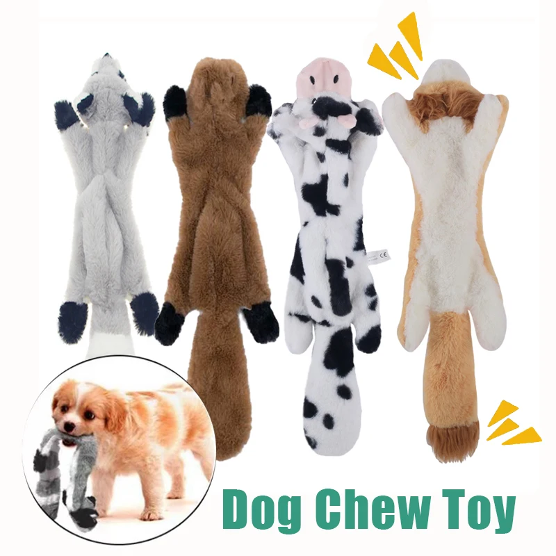 Cute Plush Toys Dog Squeaky Toys Funny Chew Toy for Small Medium Dogs Simulated Animal Wolf Squirrel Pet Internective Toys