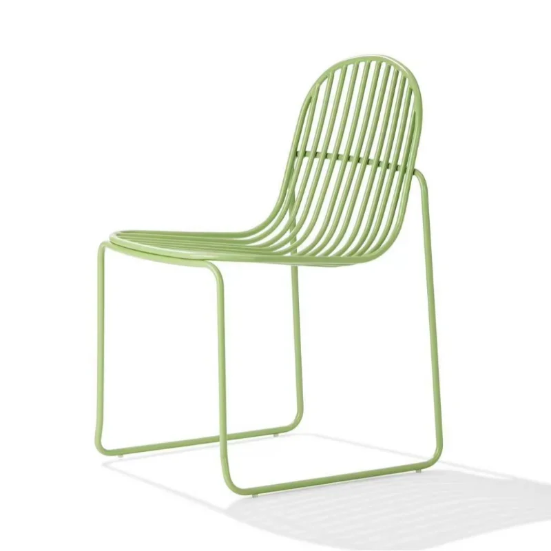 Nordic outdoor wrought iron chair summer dopamine leisure back chair balcony courtyard outdoor table and chairs