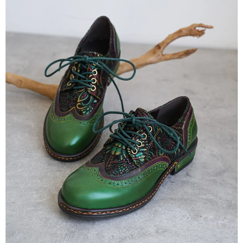 Genuine Leather Women's Oxford Shoes Luxury Handmade Quality 2026 Autumn Fashion British Style Daily Outdoor Social Shoes Woman