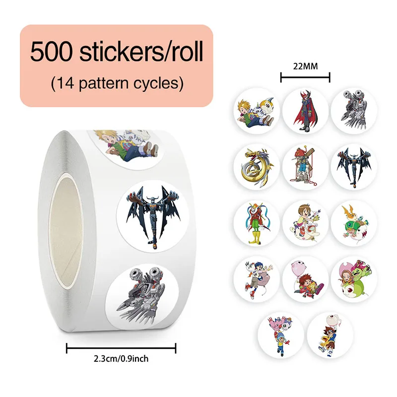 

500PCS Digimon Cartoon Stickers Ipad Trunk Refrigerator Waterproof Anime Stickers Anime Figure Image Toys Birthday Surprise Gift