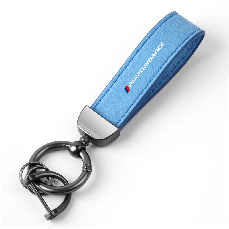 Leather Car Emblem Key Fobs Keyring Key Chain Decoration For Bmw M Performance POWER Badge Auto Interior Modification Accessory view 6