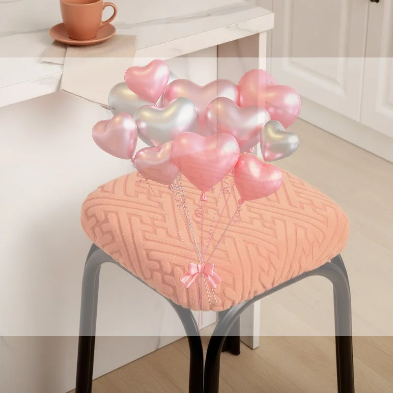 Universal Removable Square Chair Seat Cover Soft Washable Solid Color Stool Case for Student Dorm Desk Chair Use