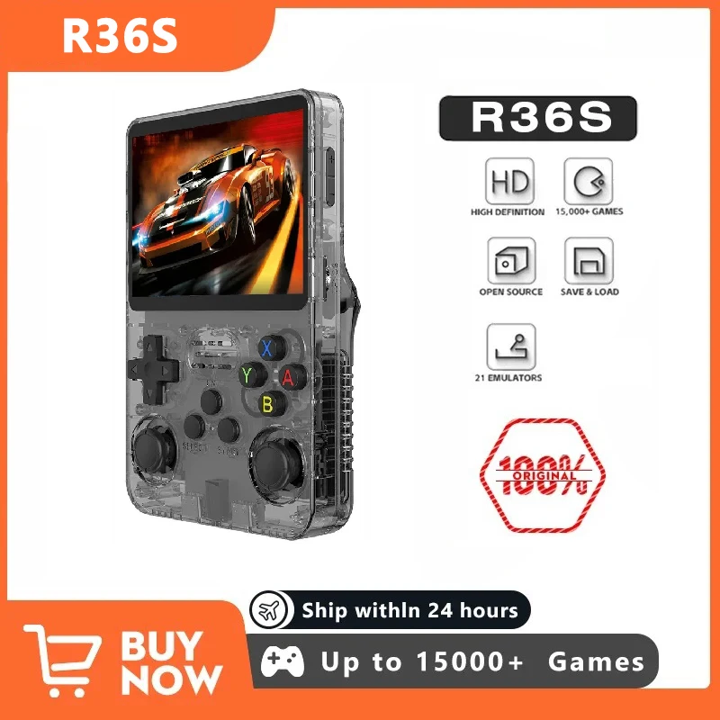 

R36S Retro Handheld Video Game Console Linux System 3.5 Inch IPS Screen R35s Pro Portable Pocket Video Player 128GB Games