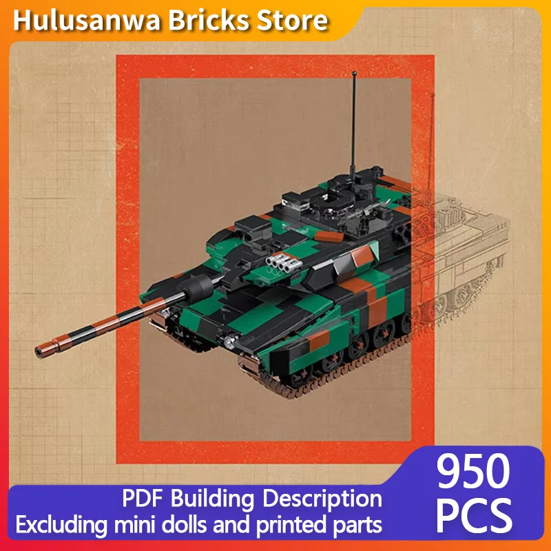 2A7 Modern Military Tanks Model MOC Building Bricks War Equipment Modular Technology Gifts Holiday Assemble Children Toys Suit