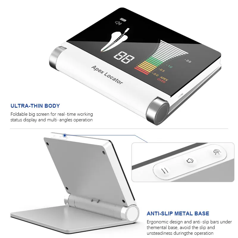 den   tal R7 Apex Locator Foldable Multi-frequency TechnologyEndo Measurer with Large Touch Screen Digital Electronic Apex Locat