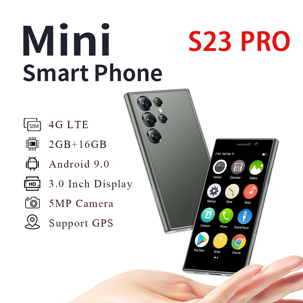 SOYES S23 Pro 4G Eurasian Version Mini Smartphone 2GB RAM 16GB ROM Android 9 Face ID 1950mAh Dual SIM 3 Inch Small Mobile Phone