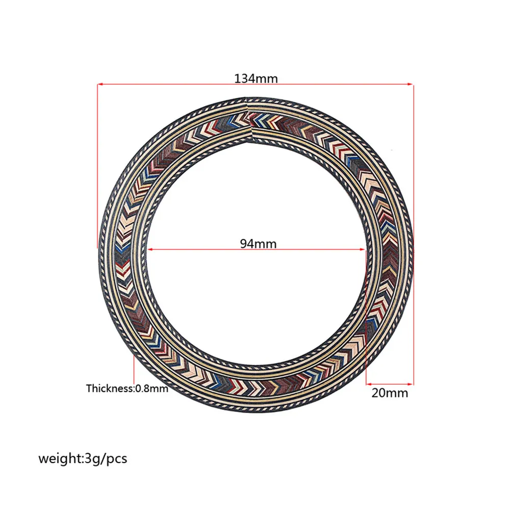 94Mm Wooden Guitar Rosette for Acoustic Classical Guitars Sound Hole Decoration Premium Polished Surface Color Shifts with Light