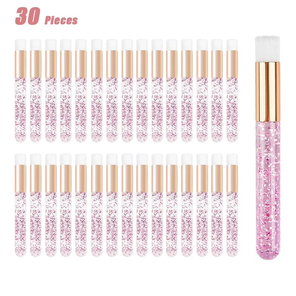 10/30 unids/set de cepillos de champú para pestañas de color rosa cristal, cepillo de limpieza para extensiones de pestañas, cepillo de limpieza de poros de nariz, herramienta de eliminación de espinillas