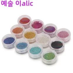 12pcs Mini Caviar Beads 0.8mm Pearlescent Nail Art Rhinestones 3D Charm Decorative Accessories for Crafting