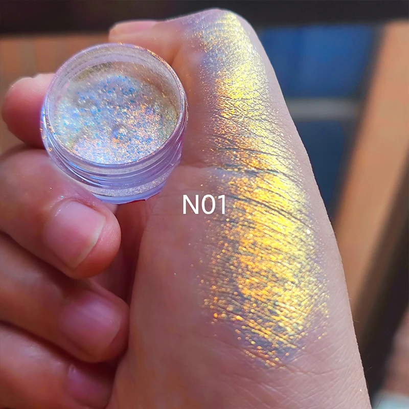 Metallic Laser Glitter Pigment Eyeshadow Powder Chameleon Ultra-fine Highlighter Pigment For Women Eye Makeup Accessories