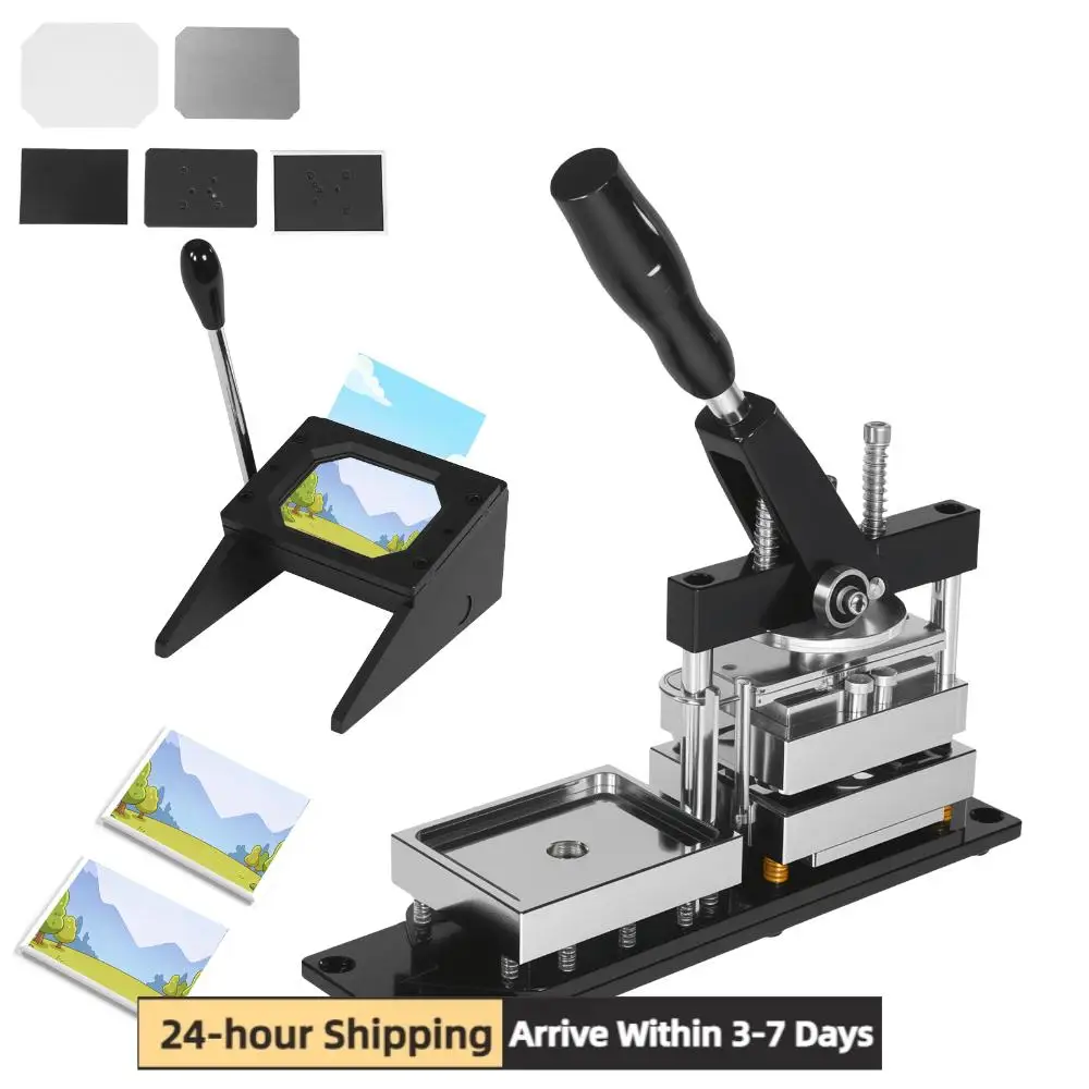

Набор для изготовления прямоугольных значков и магнитов на холодильник из нержавеющей стали (3,5x2,5 дюйма) с резаком для бумаги, 100 комплектов материалов для персонализации