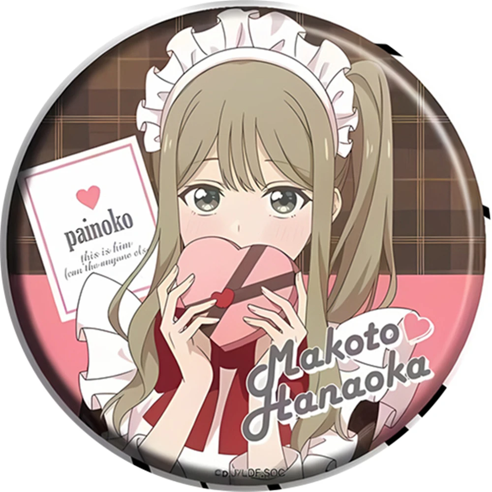 58 مللي متر أنيمي Senpai هو Otokonoko Aoi Saki Hanaoka Makoto تأثيري حلي شارة دبوس SPTE صفيح بروش الدعامة جيلف #5