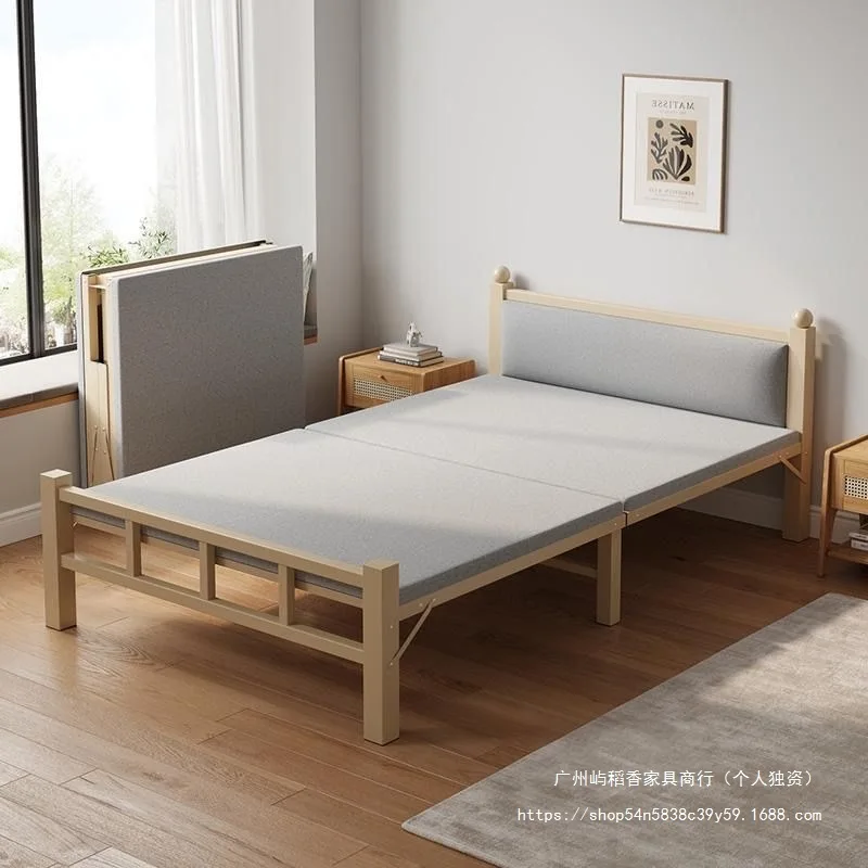 #Single home folding bed simple bed office lunch break nap  adult portable hard board escort small iron
