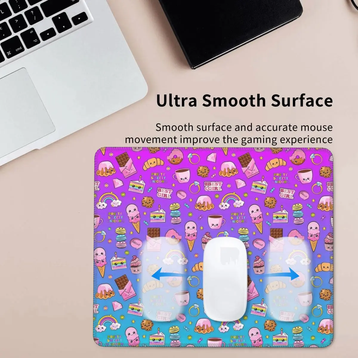 

Kawaii коврик для мыши с ярким узором, компьютерная клавиатура, коврик для мыши, игровой ПК, ноутбук, настольный коврик, офисные аксессуары, настольные коврики